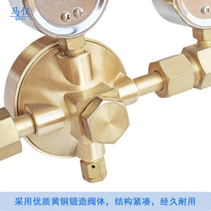 Vanne de réduction de pression à deux étages tout en cuivre, à haut débit et haute pression, pour gaz azote, propane, hydrogène, pipeline, moyenne pression - Product Image 2