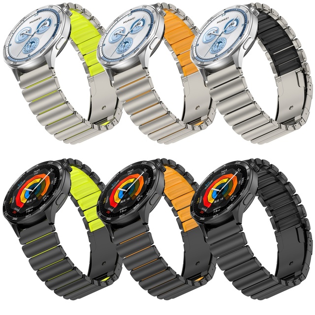 Breathable Luxury Magnetic Titanium Fluororubber Watch Band for Samsung Galaxy 22mm HUAWEI GT6 Pro Watch Strap