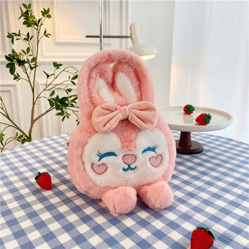 Nieuwe Cosplay Aardbei Wortel Konijn Knuffel Gevulde Creatieve Tas In Fruit Transformeren Baby Knuffelkonijn Plushie Pop Voor Kinderen