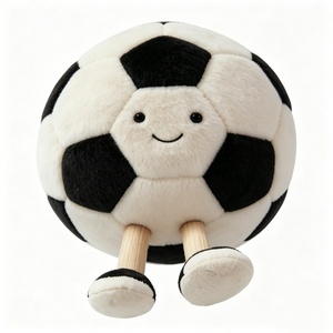 Peluche de fútbol personalizado, peluche de fútbol, lindo peluche de fútbol, muñeco de peluche de fútbol blanco y negro - Product Image 1