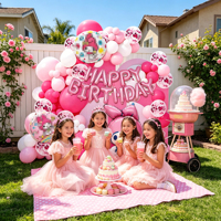 Kit de ballons Joyeux Anniversaire pour enfants, accessoires de décoration murale pour fête d'anniversaire pour garçons et filles, première année de bébé
