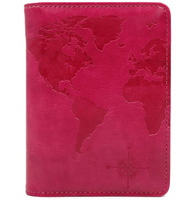 Étui de protection de passeport, accessoire pour voyageurs anti RFID, portefeuille de voyage, fait avec carte rose, Crazy Horse, en cuir PU, pour hommes et femmes