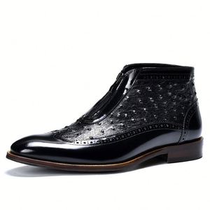 Nouvelles bottes de style automne pour hommes, bottes hautes avec motif crocodile, cuir, bottes en cuir formelles pour hommes - Product Image 6