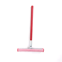 Échantillon Gratuit Prix Usine Raclette Métallique Rouge à Manche Droit en Bois 180g 200g pour Nettoyage de Vitres avec Éponge