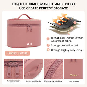 حقيبة مستحضرات تجميل للسفر من COSSNI بتصميم فاخر ومخصص للنساء، منظم مكياج من الجلد للسيدات - Product Image 5