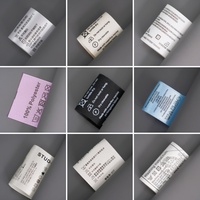 Vente directe usine : Étiquettes d'entretien personnalisées noires en ruban 100 % coton imprimé pour vêtements
