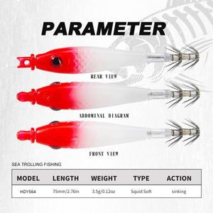 Nouvelle Offre en Gros : Leurres Souples Calmar et Pieuvre 75mm 3.5g pour Thon et Crevettes – Leurres de Pêche Coulants - Product Image 2