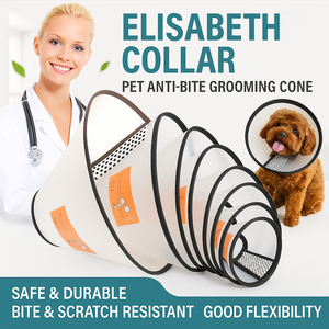 개와 고양이를위한 JZ 조정 가능한 플라스틱 엘리자베스 복구 고리 투명 핥기/물기 방지 기능 - Product Image 2