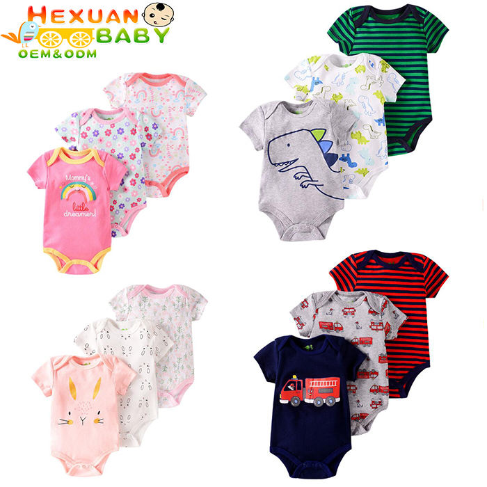 Baby Girl Kleidung Sommer 100% Baumwolle Stram pler Set Kurzarm Neugeborene Baby Layette