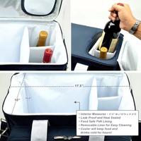 Ensemble de pique-nique portable pour 4 personnes, glacière en polyester de 30L avec compartiment amovible pour bouteilles et porte-vin, idéal pour le camping en plein air et les barbecues