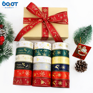Kerstlinten Breed Bedrukt Metallic Glitter Vakantie Festival Linten Voor Geschenkverpakking Ambachten Kerstversiering - Product Image 5