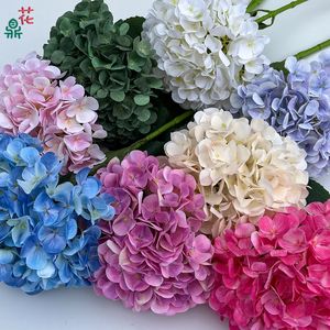 Fleur artificielle d'hortensia frais en soie, branche unique, gaufrée, pour décoration de mariage - Product Image 2