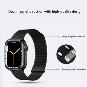 <span class=keywords><strong>2</strong></span> Pack cinturino magnetico in metallo per Apple Watch da 41mm 45mm 49mm, cinturino regolabile in maglia in acciaio inossidabile per IWatch - Product Image 6