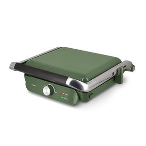 Tognana Sage Green <b>Electric</b> <b>Grill</b> 12 Inch Nonstick Cooking Surface With Timer And Ready Indicator For <b>Indoor</b> Use - Product Image 1