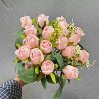 Simulatie 18 Rozen Pioenroos Bouquet Realistisch Kunststof Kunstbloemen Binnen Bloemen Ecologisch voor Bruiloftdecoratie