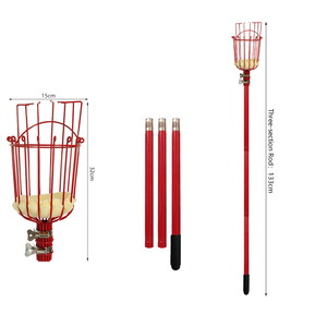 カスタム133cm～305cm軽量ステンレス製調整可能フルーツピッカーキャッチャー（バスケット付き、果物に安全な果樹ピッカー） - Product Image 3