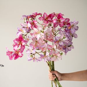 Flores Artificiales de Bauhinia, Decoración de Boda de Seda, Impresión 3D Hecha a Mano, Arreglo para Interiores y Exteriores - Product Image 1