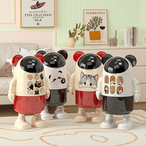 New <strong>Design</strong> Cartoon Plastic Living Room Home Trash Can Recycling and Hotel Use Kitchen Trash Can with Lid - Product Image 6