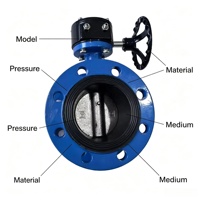 Vanne papillon à corps en fonte ductile, siège en caoutchouc EPDM noir, commande manuelle, PN16, pour alimentation en eau, CVC, irrigation, marque LQ