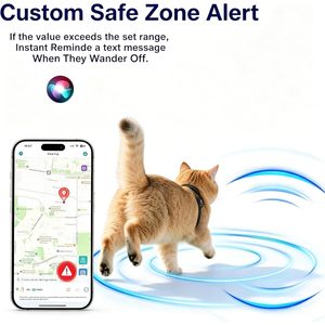 Fecisumkeji Traceur GPS pour chiens et chats, suivi en temps réel, application Bluetooth Ios, batterie d'un an, matériau plastique - Product Image 4