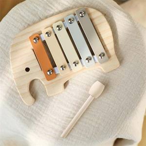 Vente chaude unisexe Montessori bois éléphant musique jouet 2-4 ans voiture Type Piano Percussion Instrument pour enfants - Product Image 1