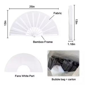 Promoción: Abanico Plegable Clásico KONGFU de 13 Pulgadas, Tradicional, para Música, Arte Folclórico, Sublimación en Poliéster, Artesanía en Bambú y Plástico - Product Image 2