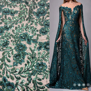 Stile popolare di colore verde scuro paillettes ricami uniti arabi emirati abiti da sposa ricami in pizzo per abito da donna - Product Image 1