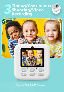 Caméra d'impression instantanée pour enfants 2.04 pouces Double objectif P79 caméra 1080P haute définition enregistrement vidéo caméra pour enfants - Product Image 4