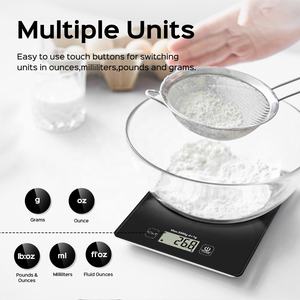 웰랜드 고강도 강화유리 전자 플랫폼 디지털 주방 음식 저울 5kg 배터리 작동 - Product Image 5