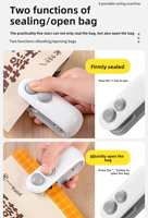 Petite machine portative rechargeable à sceller et à couper le sac de croustilles de pommes de terre scellant le cou pour sac alimentaire en plastique