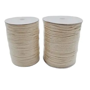 Cotton Rope 2mm 3mm 4mm 5mm 3 Strand Twisted Pure Natural Color Soft Rope