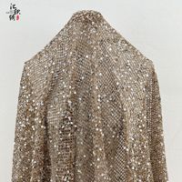 Vente chaude Brodé Paillettes Maille Tissu Pleine Grille Maille Creuse Tissu Perle Broderie Dentelle pour Femmes Vêtements
