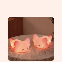 Lampe de chevet LED créative en silicone pour enfants, bébés, mignonne, avec variateur d'intensité, décoration animale, mini lampe de nuit multicolore en silicone
