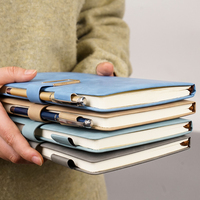 Carnet à couverture rigide en cuir PU A5 pour étudiants, journal ligné personnalisé avec logo, agenda avec bande élastique