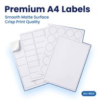Papel Autoadhesivo A4, Hojas de Etiquetas Blancas Imprimibles sin Madera para Impresoras Láser e Inyección de Tinta, para Paquetes de Oficina e Impresión de Direcciones