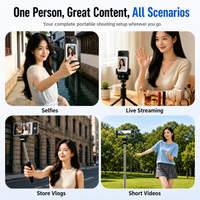 Mini moniteur selfie pour caméra arrière d'iPhone D241B-Pro avec connexion sans fil et anneau magnétique pour diffusion en direct YouTube Live
