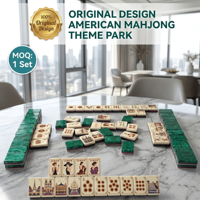 Jeu de Mahjong Américain de Luxe Créatif avec Motifs des Monuments de Paris, 160 Tuiles, Design Tour Eiffel et Arc de Triomphe, Portable et Personnalisé, Tendance