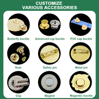 Plaques nominatives personnalisées en or avec logo, badges à épingler, plaques nominatives vierges en acier inoxydable brossé, aimants pour numéro de travail