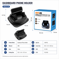 Support de téléphone pour voiture antidérapant, fixation tableau de bord, verrouillage automatique, support de navigation pour console centrale, rotatif à 360°, hauteur réglable, commande à une touche