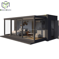 Maison conteneur extensible avec grande fenêtre-vue lumineuse, ventilée et panoramique
