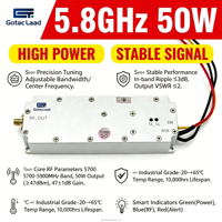 Module RF GAN GTA58P50 50W 5700-5900MHz avec source de signal numérique intégrée, anti-drone, résistant à l'eau, amplification de génération RF