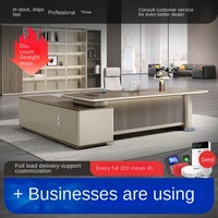 Ensemble de chaises de bureau de direction au design moderne et luxueux, bureau en L personnalisable en bois pour grands bureaux et immeubles de bureaux