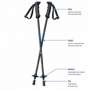 Bâtons de <span class=keywords><strong>ski</strong></span> en carbone composite pour enfants, légers, options de couleurs personnalisées, fournisseur OEM direct, équipement de sports d'hiver - Product Image 2