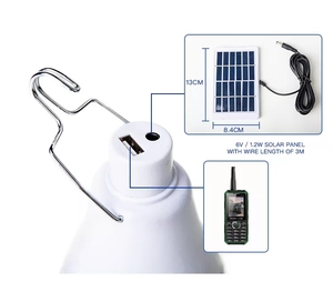 Di động USB sạc <span class=keywords><strong>LED</strong></span> bóng đèn năng lượng mặt trời có thể sạc lại bóng đèn năng lượng mặt trời bảng điều khiển hỗ trợ điện thoại di động - Product Image 2