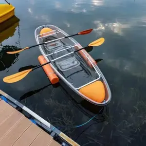新しいデザインのPC素材耐久性のある2人用クリアペダルカヤック透明ボート