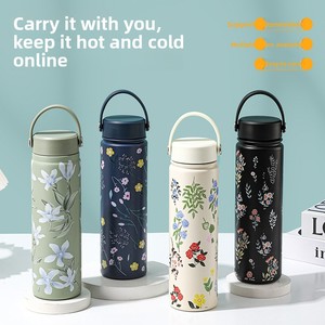 Botella de Agua Deportiva Aislada de Acero Inoxidable 304 de Gran Capacidad, Nueva, Portátil, con Diseño Impreso, para Viajes Clásicos - Product Image 3