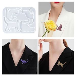 Molde de silicona 3D de gato de dibujos animados para broches, joyería de animales de cristal, resina epoxi, manualidades DIY y fundición de resina - Product Image 3