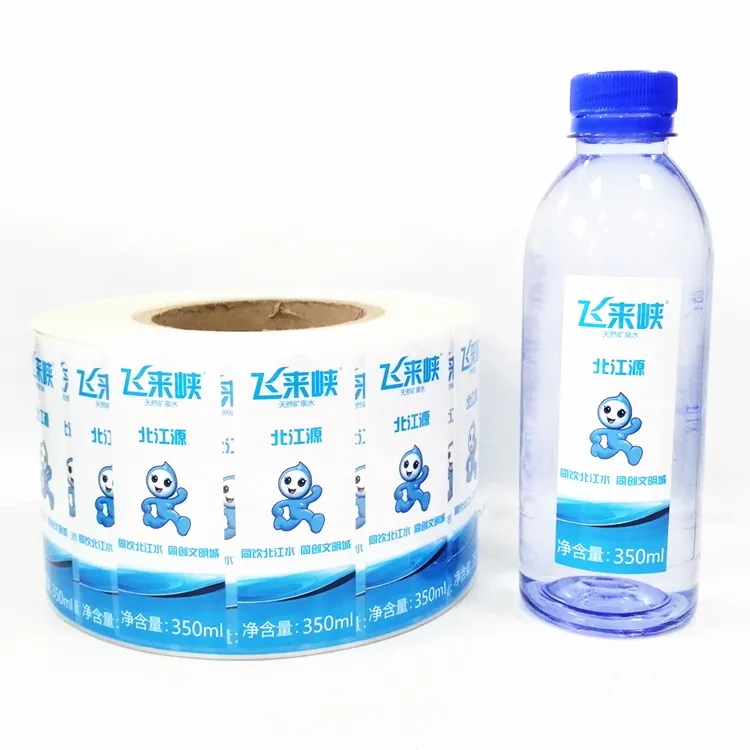 Water Weerstand 350 Ml Plastic Verpakking Label Sticker, Pearlized Bopp Label Voor Frisdrank Water Fles