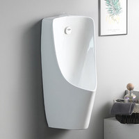 Urinoir mural en céramique blanche avec capteur, cuvette d'urinoir automatique à fixation murale pour projets hôteliers et toilettes publiques, équipement sanitaire