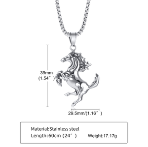 Moda Animal <span class=keywords><strong>caballo</strong></span> colgante collar de joyería de acero inoxidable personalizado hombres Hip Hop <span class=keywords><strong>caballo</strong></span> suéter cadena collar - Product Image 5